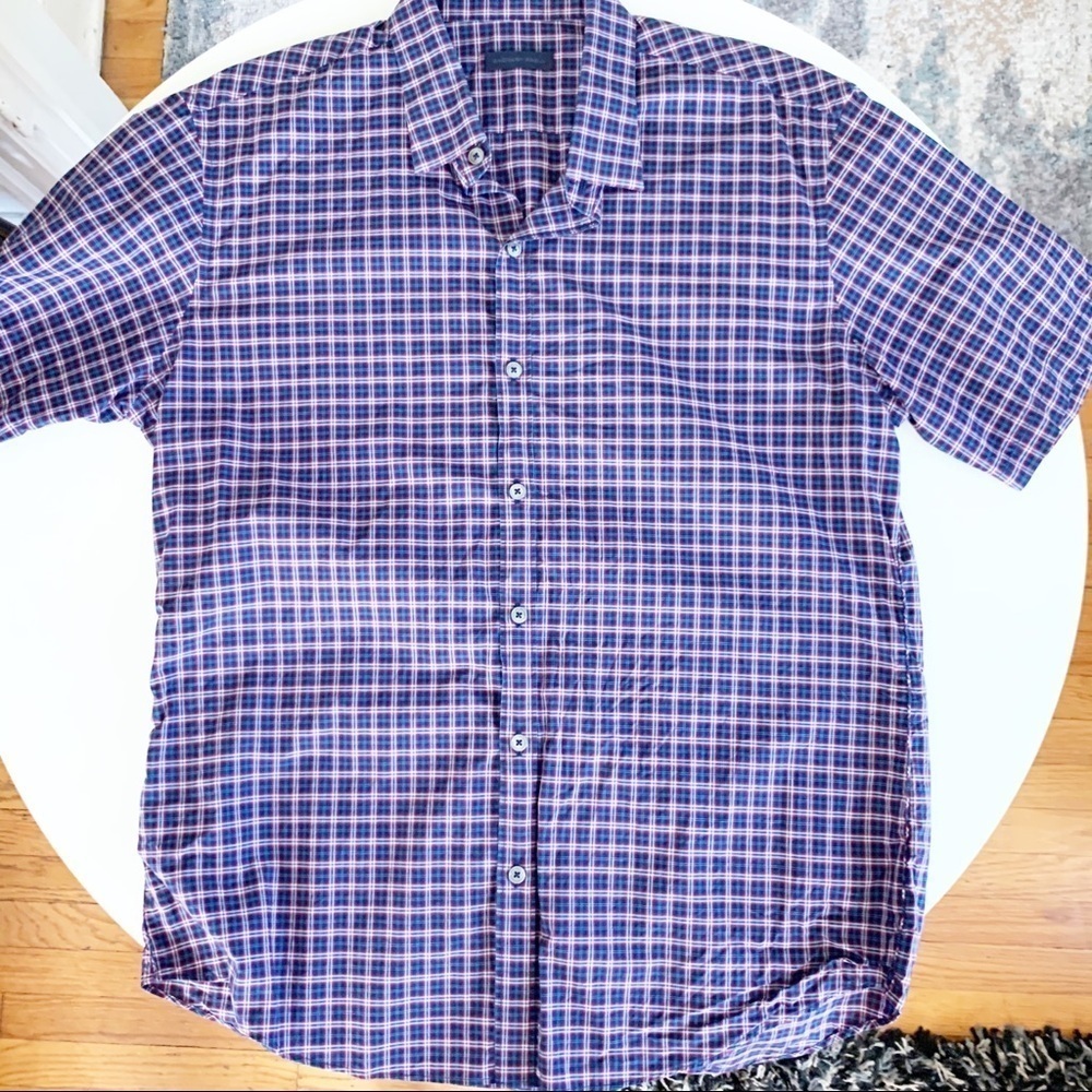 Zachary Prell Men’s Cotton Short Sleeve Button Shirt Men’s Size Large